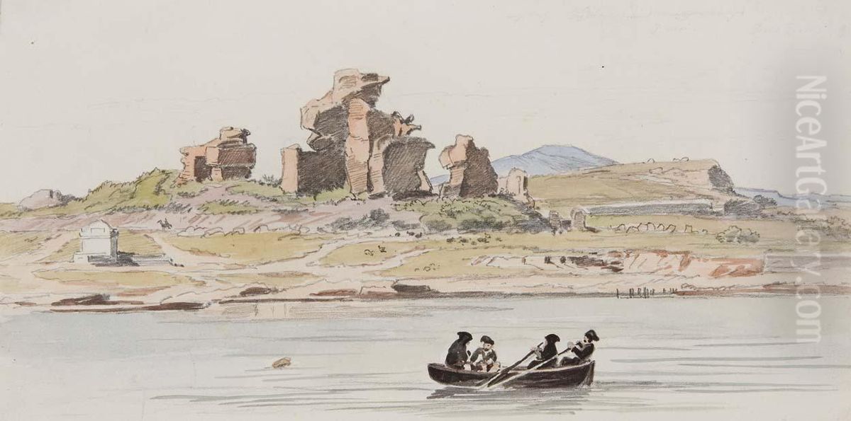 Ruinen Der Sarazenen Porto Torres-sardinien Oil Painting by Friedrich Hohe