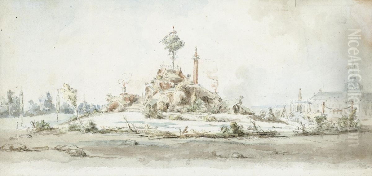 Fete De L'etre Supreme Oil Painting by Claude Jean Baptiste Hoin