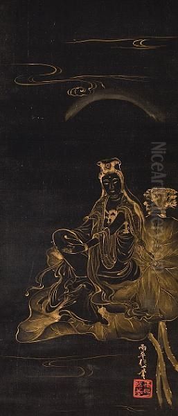 Kannon Oil Painting by Sakai Hoitsu