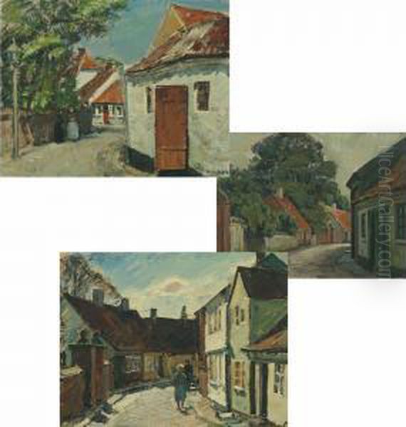 City Sceneries Oil Painting by Niels Holbak