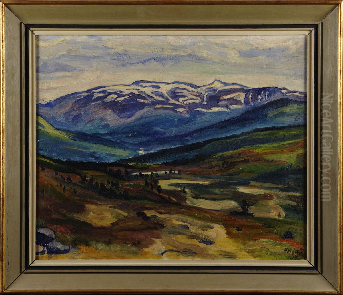 Fjallmotiv Oil Painting by Kristen Holbo