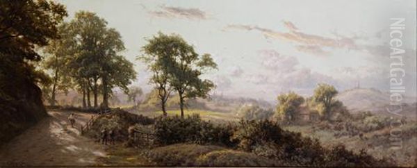 Walking On A Summer's Day Oil Painting by Edward Henry Holder