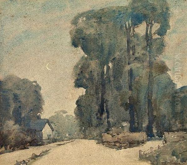 Evening On The Plymouth Road Oil Painting by Edgar Thomas Holding