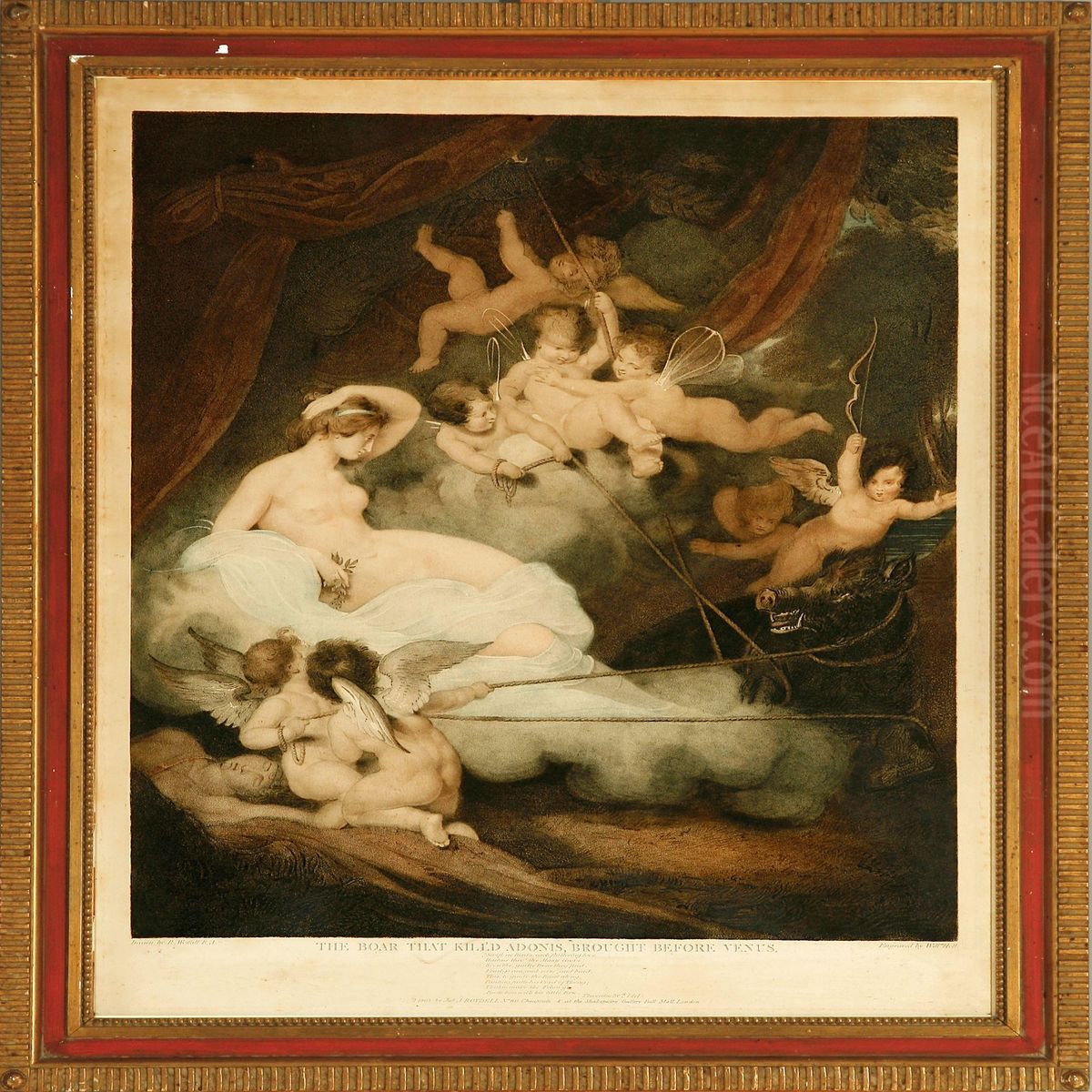 The Boar That Kill'd Adonis, Brought Before Venus Oil Painting by William Ii Holl