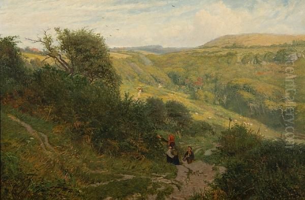 Blackberrying Oil Painting by John Holland