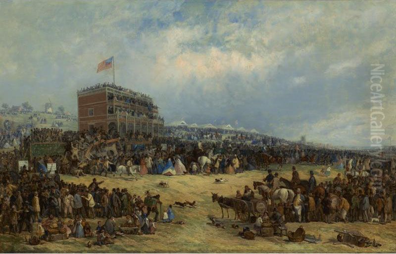 Nottingham Racecourse - The Queen's Plate Oil Painting by John Holland