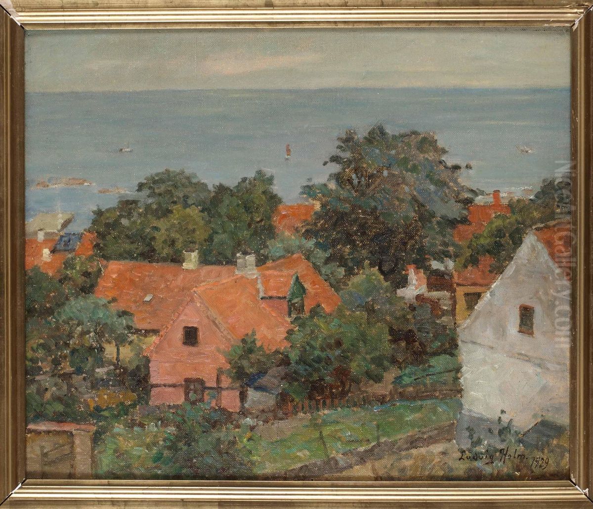 Udsigt Over Gudhfen Oil Painting by Ludvig Holm