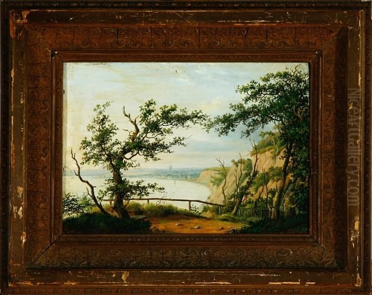 A View Of Arhus City, Denmark Oil Painting by Peter Cristian Holm