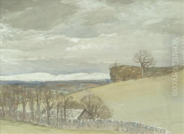 Lake Mountains Under Snow Oil Painting by Charles Holmes