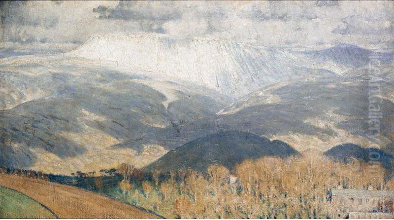 Easter Snow Showers Cross Furl Oil Painting by Charles Holmes