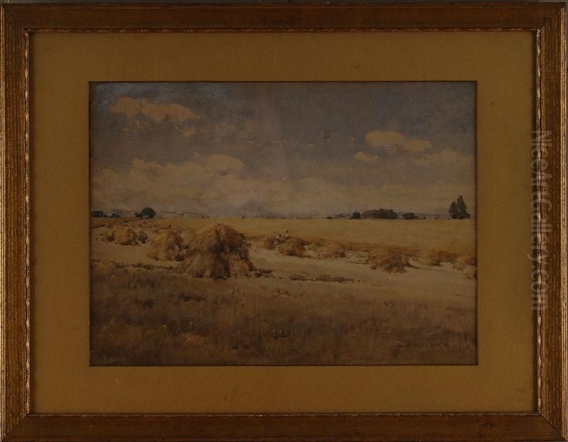 Hayricks Oil Painting by William Henry Holmes