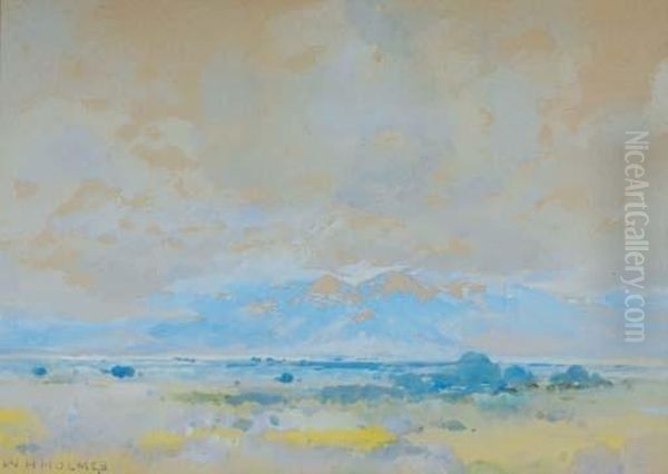 The Prairies With Receding Mountains Oil Painting by William Henry Holmes