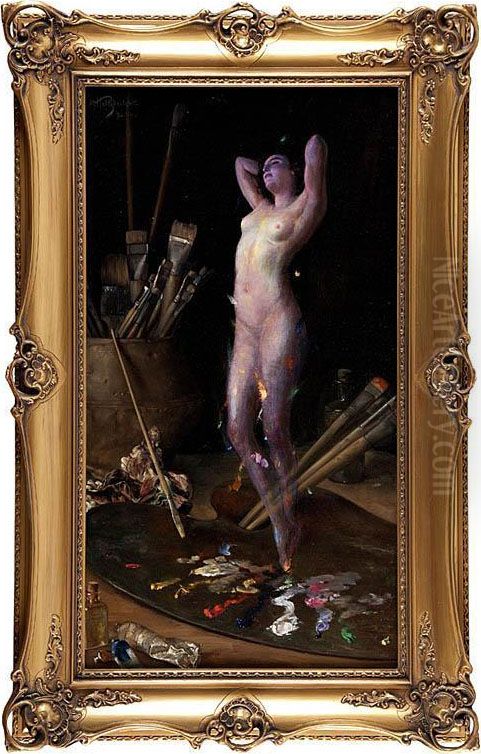 W Pracowni - Wizja Malarza Oil Painting by Hans Holtzbecher