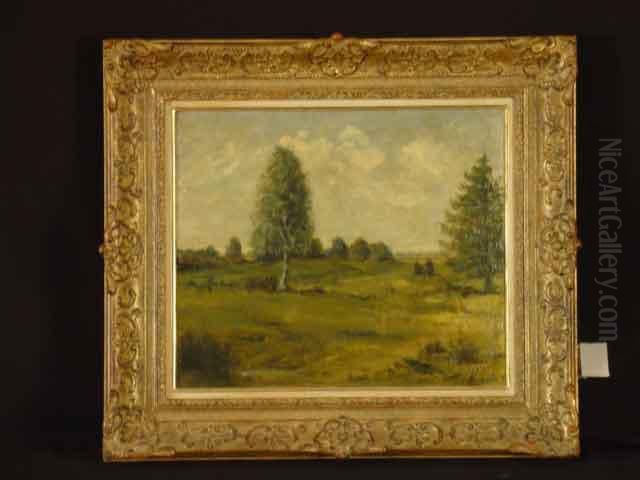 Moorlandschaft Mit Birken Oil Painting by Franz Horadam