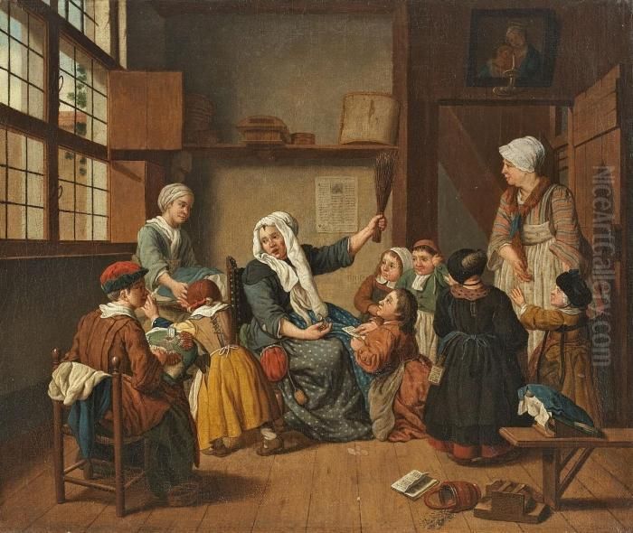 In Der Schulstube Oil Painting by Jan Jozef, the Younger Horemans