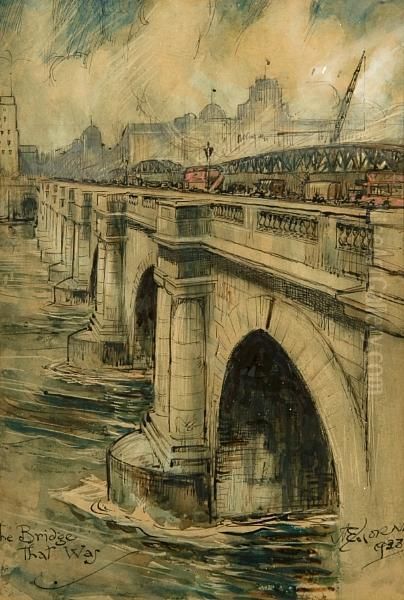 The Bridge That Was Oil Painting by Adam E. Horne