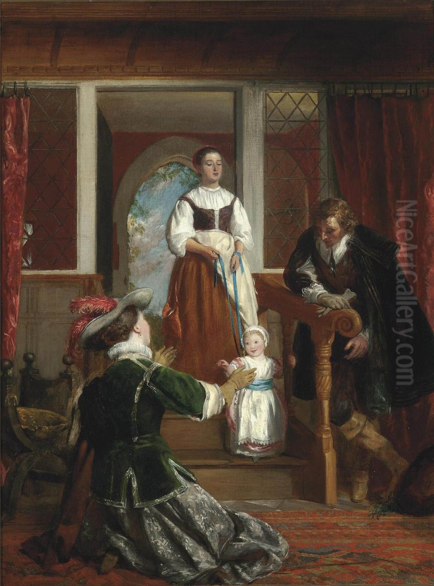 First Steps Oil Painting by John Callcott Horsley