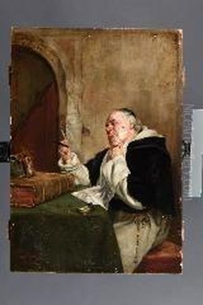 Frate In Un Interno Oil Painting by Emil Horst