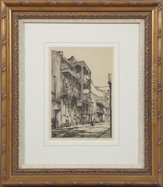 Balconies, 
New Orleans Oil Painting by Earl Horter