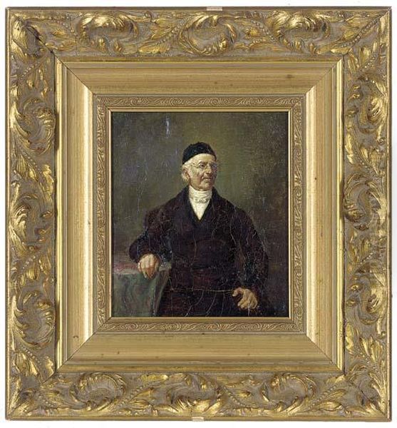 Portrait Of A Jewish Gentleman Oil Painting by Eduard Hosch