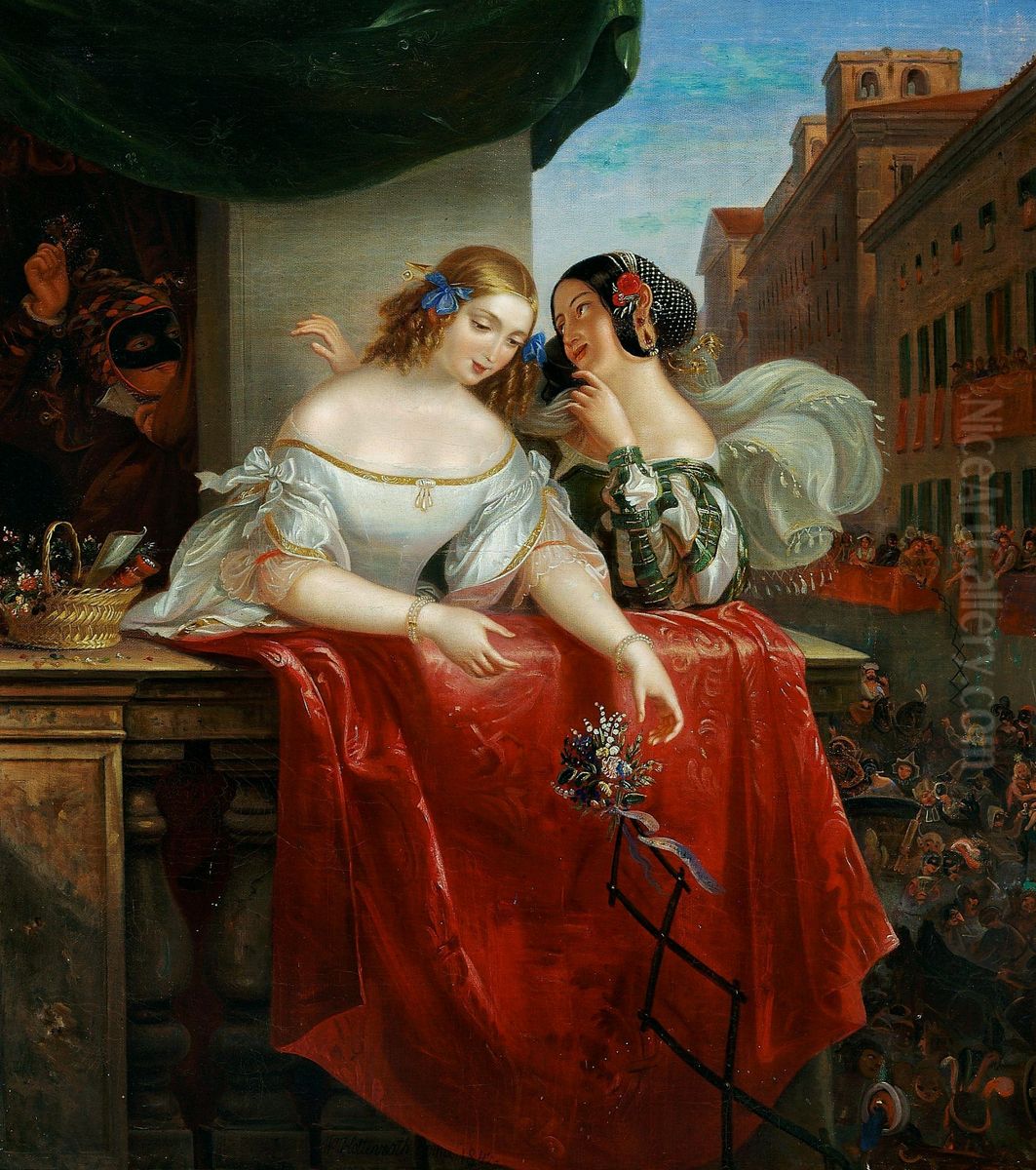 Romischer Carneval Oil Painting by Woldemar Hottenroth