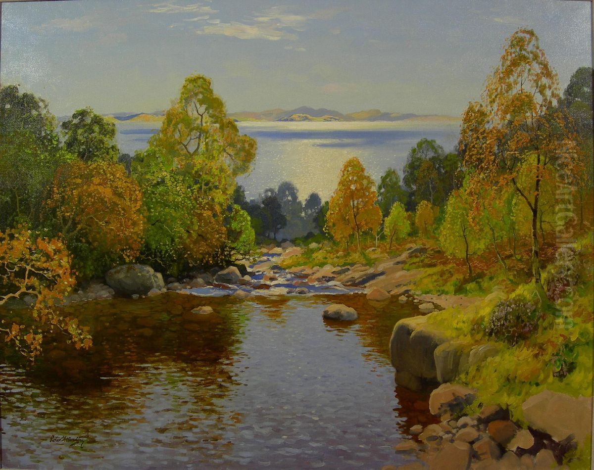 September Evening, Glen Sannox Oil Painting by Robert Houston