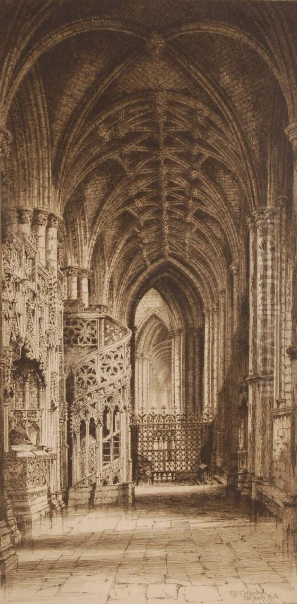 Ely Cathedral Oil Painting by Albany E. Howarth