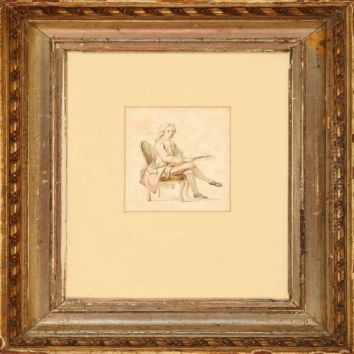 A Danish Elephant Knight Reading Documents Oil Painting by Hoyer, Cornelius