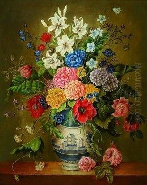 Blumenstilleben Oil Painting by Hans Huber-Sulzemoos