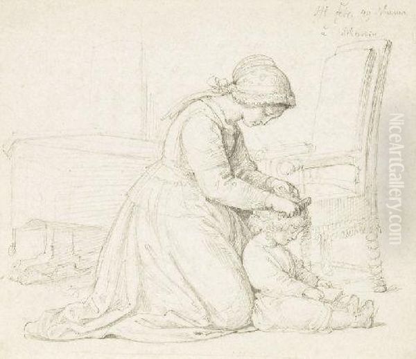 Hanne Und Martin Oil Painting by Julius Hubner