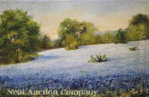 Bluebonnets Oil Painting by Nannie Zenobia Huddle