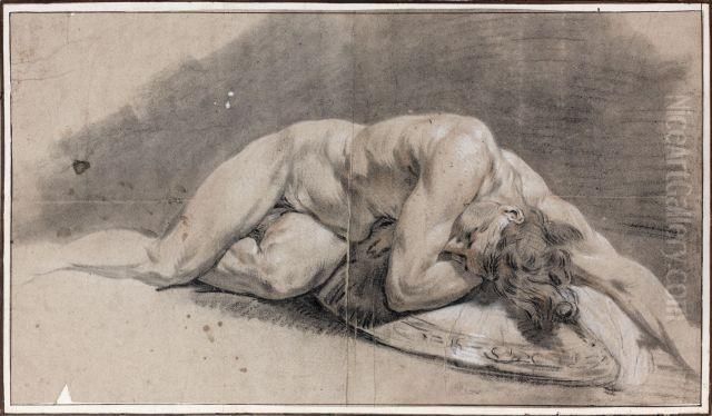 Academie D'homme Oil Painting by Jean-Baptiste Huet