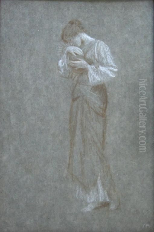 Study For The Life Of The Virgin Oil Painting by Arthur Hughes