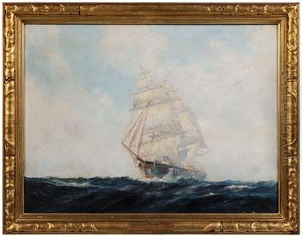 Clipper Ship 
Flying Cloud Oil Painting by Frederick Leo Hunter