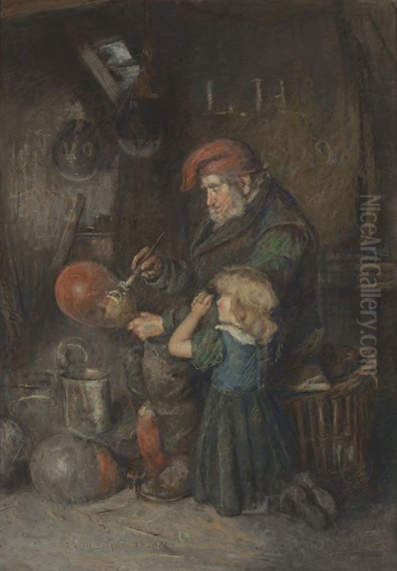 British 19th Century

 Grandfather's Initials Oil Painting by Roebrt Gemmel Hutchinson