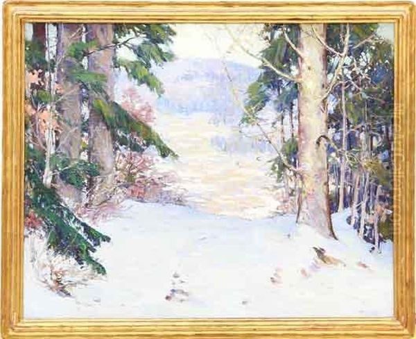 Snow Scene Oil Painting by Alfred Heber Hutty