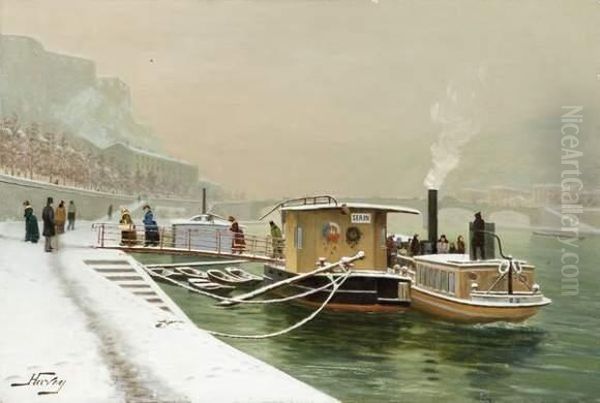 Le Debarcadere Oil Painting by Louis Huvey