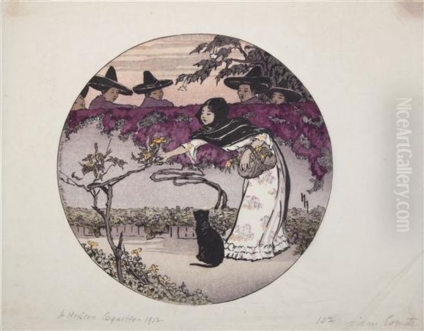 A Mexican Coquette Oil Painting by Helen Hyde