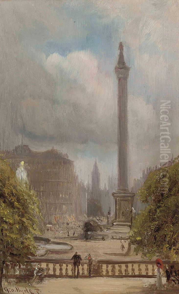 Trafalgar Square Oil Painting by George Hyde Pownall