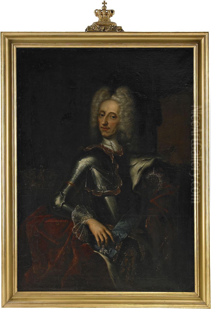 Portratt Av Kung Fredrik Iv Av Danmark Oil Painting by Hans Hysing