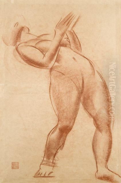 Femme Nue Penchee En Arriere Oil Painting by Alexander Evgenievich Yakovlev