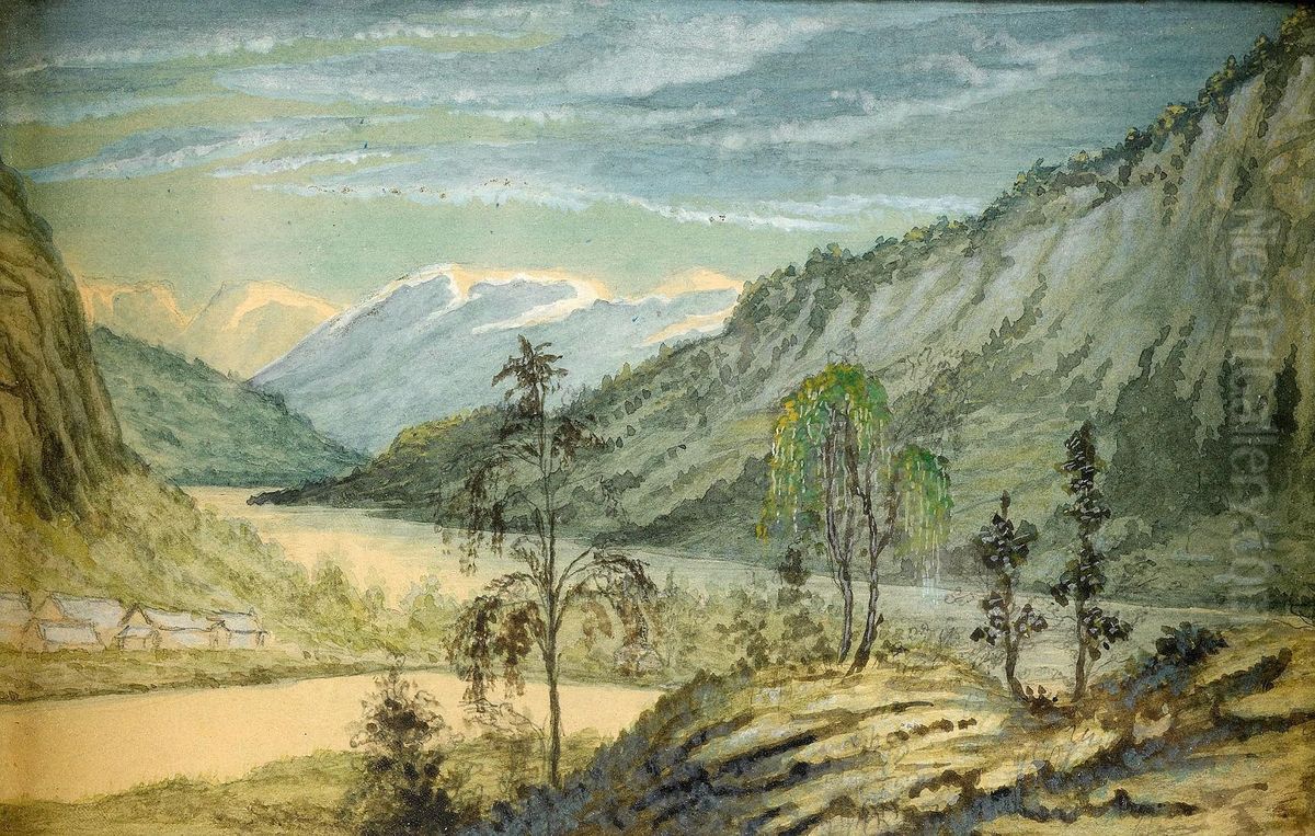 Hardangerfjorden Oil Painting by Henrik Ibsen
