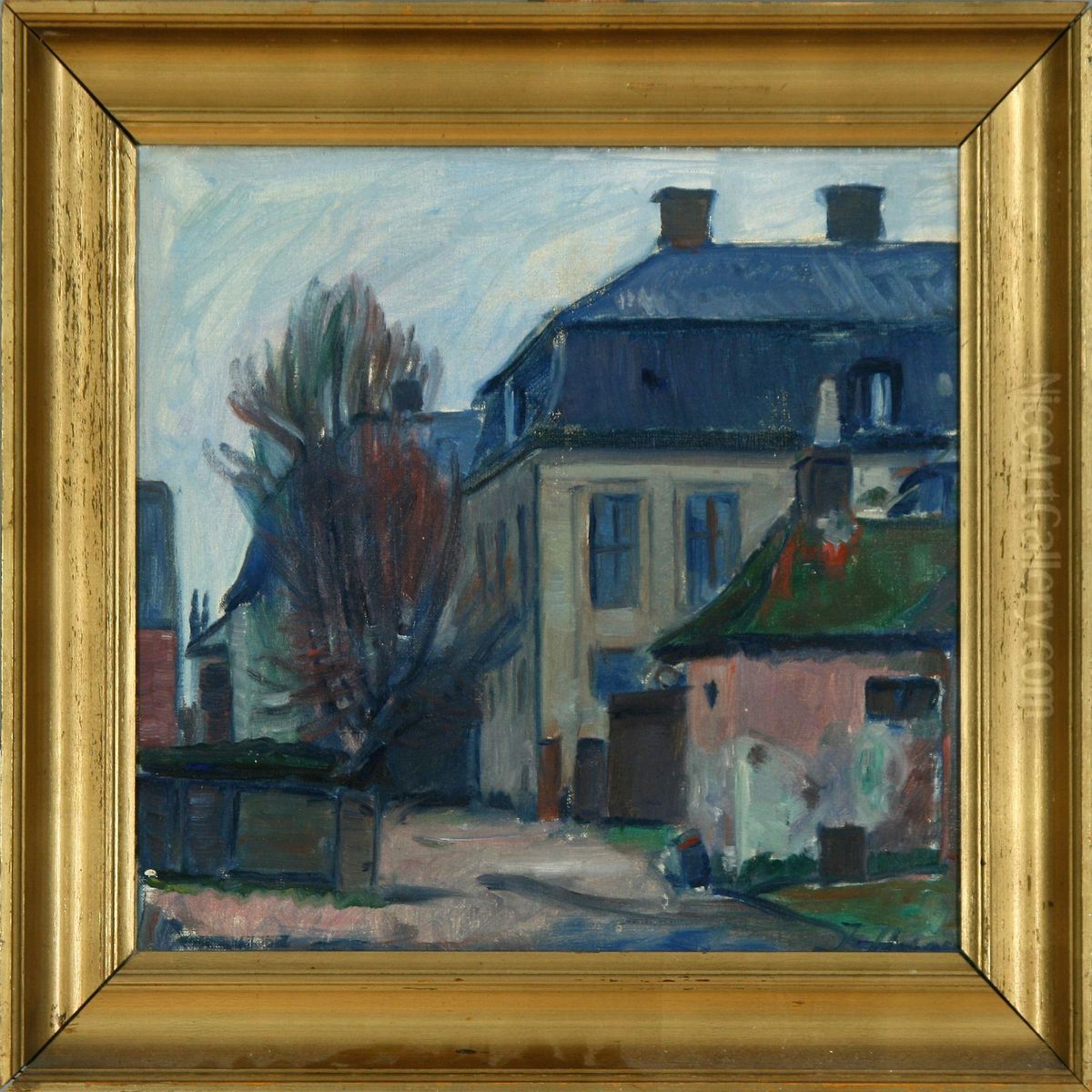 Street Scenery From Copenhagen Oil Painting by Immanuel Ibsen