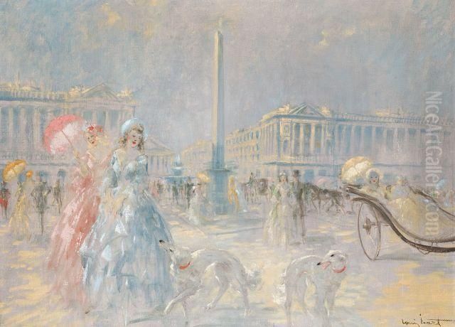 Apres Midi, Place De La Concorde Oil Painting by Louis Icart