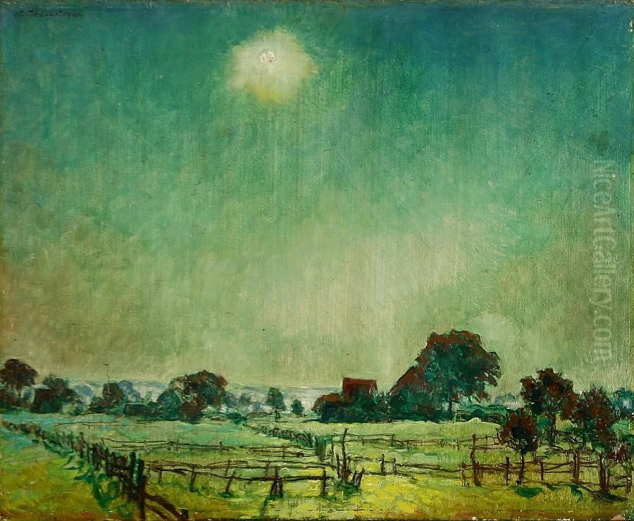 Wiesenlandschaft An Der Ilmenau Oil Painting by Arthur Illies