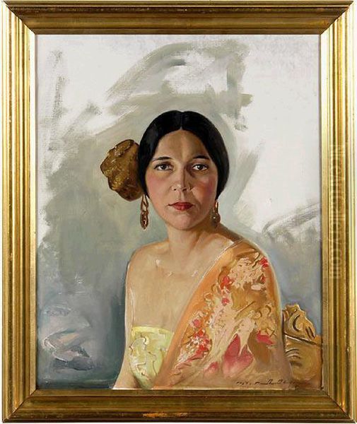 Sketch, Portrait Of A Woman. Oil Painting by Peter Alexander Ilyin