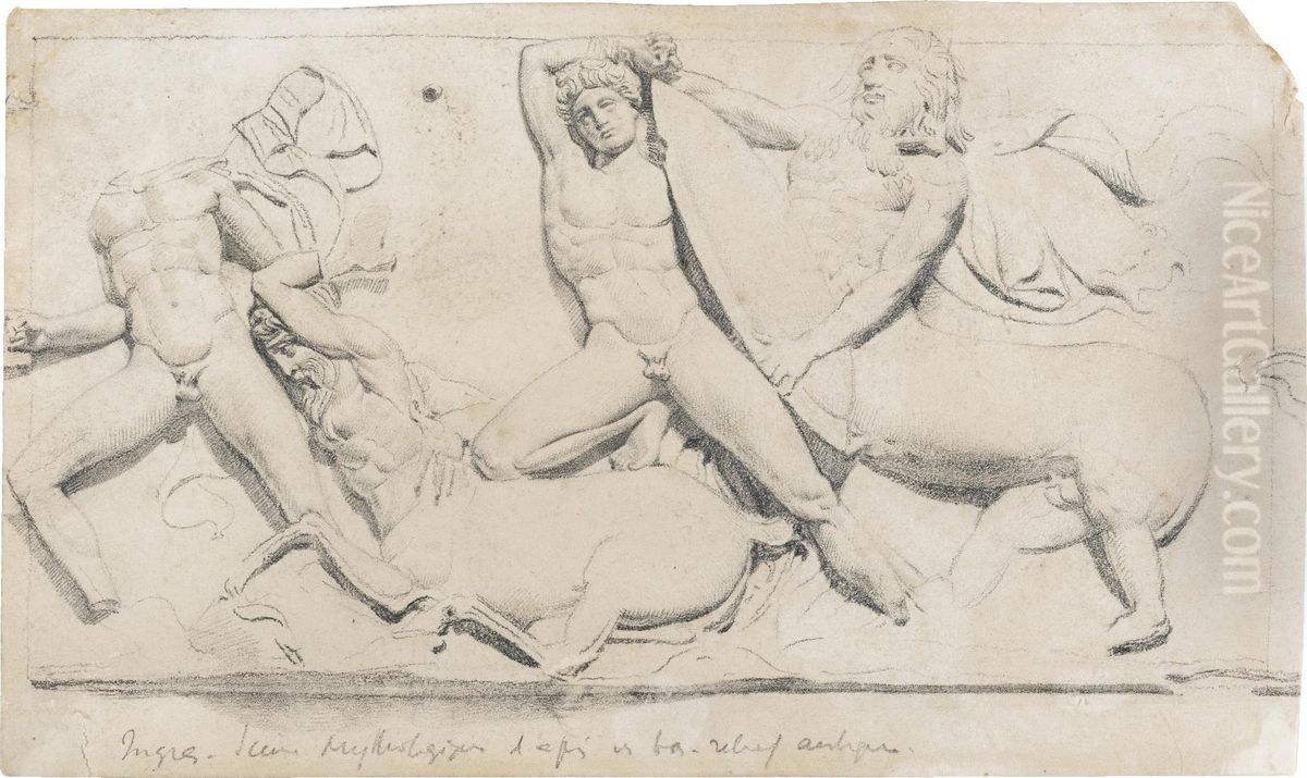 Black Chalk Oil Painting by Jean Auguste Dominique Ingres