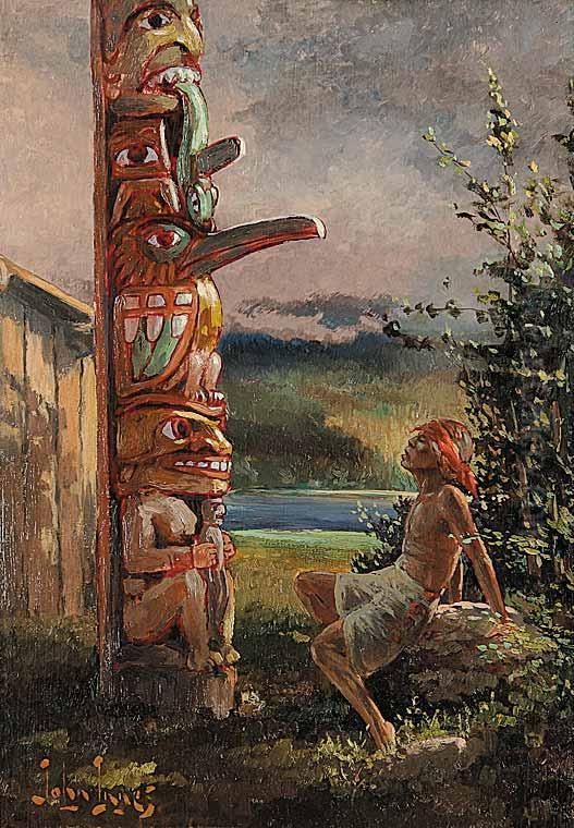 Untitled - Spirit Of The Totem Oil Painting by John Innes