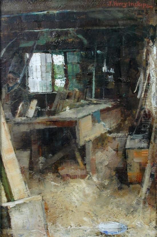 The Village Wheelwrights Oil Painting by John Henry Inskip