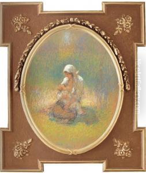 Maternitate Oil Painting by Ionel Ioanid